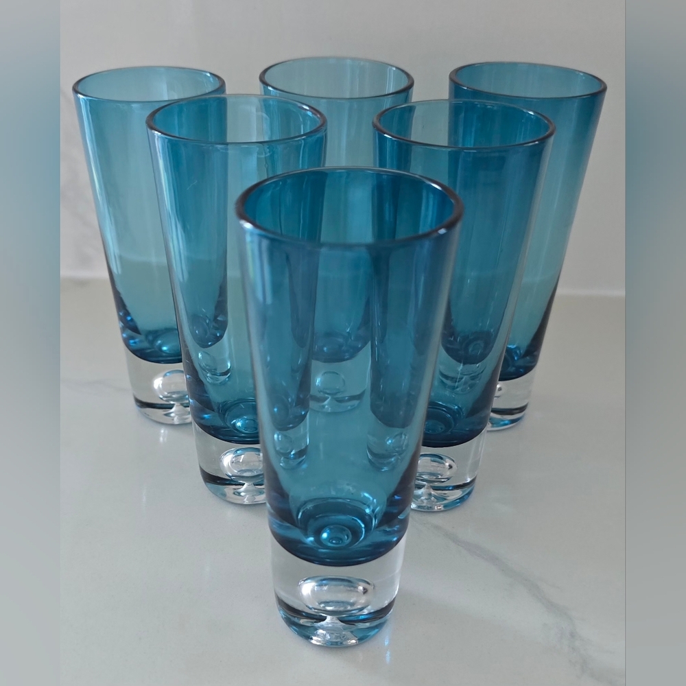 Krosno Azure Blue‎ Shot Glasses Set Of Six